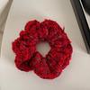 Anillo para el pelo de intestino grueso rojo chino de Año Nuevo Anillo para el pelo festivo de lana de Año Nuevo Cuerda para el pelo tejida de arcoíris de lujo ligero Anillo para el pelo de Navidad