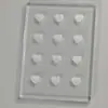 Pegamento para Pestañas Injertadas al por Mayor Tabla de Color en Forma de Corazón 12 Orificios Pegamento Junta de Vidrio Paleta para Uñas y Pestañas