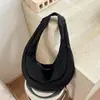 Bolsa de Dumpling Lisa Cor Sólida Estilo Coreano Feminina 2026 Nova Grande Capacidade Bolsa de Axila Nicho Tendência Moda Bolsa de Ombro