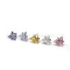 Garras triangulares de titanio F136 hilo de circonio incrustado con circón 5A accesorios para clavos de labio clavos de cartílago perforaciones de aleación de titanio G23 aretes
