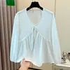 Camisa para Mujer Talla Grande 2026 Otoño Nuevo Estilo Cuello en V Elegante Adelgazante Manga Larga Top para Principios de Otoño