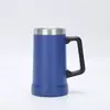 Nueva taza de cerveza de acero inoxidable 304 de 24 oz con asa, taza aislada para el hogar y la oficina, taza portátil de gran capacidad