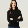 Suéter 100% cachemira pura para mujer, con cuello semi alto, corte holgado y efecto adelgazante, perfecto como capa interior o capa base para otoño e invierno.