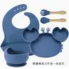 Babador de Silicone para Bebê | Babadores Impermeáveis com Ajuste Regulável, Conjunto de Alimentação de Silicone para Bebê, Kit de Suprimentos para Alimentação Autônoma do Bebê com Prato de Sucção e Prato de Carro, Babador, Colher, Garfo, Copo - Silicone de Grau Alimentício, Seguro para Lava-Louças, Sem BPA - Para 3+ Meses
