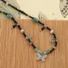 Nuevo Collar de Piedra Natural Estilo Chino Mariposa Retro con Cuentas Cadena de Clavícula de Lujo Ligero Nicho Alto Gama para Mujer Collar de Tinta para el Cuello