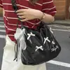 Bolsa de ombro doce e fofa em formato de laço amarelo leitoso, com design de alça de ombro franzida, uma bolsa transversal fofa para meninas