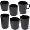 Taza de Melamina Comercial Restaurante Hotel Taza de Agua Olla Caliente Taza para Bebidas Tienda de Barbacoa Taza de Plástico Negro Engrosada Resistente a Caídas
