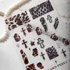 Cyansea Popular Transfronteriza Chica Caliente Y2K Europeo y Americano Estampado de Leopardo Corazón Cruz Estrella Pegatina Decorativa DIY Funda de Teléfono Móvil