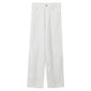 Jeans Blancos de Pierna Ancha Estilo Coreano Otoño Ins de Tiro Alto Ajustados Sueltos Rectos Caídos Delgados de Largo Hasta el Suelo Pantalones de Estudiante