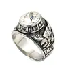Anillo de Acero de Titanio para Hombre Anillo de Águila Nuevo Europeo y Americano Anillo del Ejército de Rubí Retro