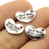 15x 10mm 0.9g Colgante DIY hecho a mano corazón corazón hecho a mano con amor colgante