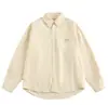Camisa de Manga Larga a Rayas Americanas de Alta Calidad, Estilo Callejero de Tendencia Nacional para Primavera y Otoño, Camisa Versátil Holgada Unisex, Estilo Universitario