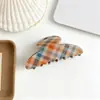 Pinza para el pelo de cuadros estilo coreano, Accesorio versátil para el pelo de otoño e invierno, Pinza de tiburón para mujer, Nuevo estilo de alta gama