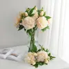 Nuevo Decoración para el Hogar Estilo Chino Flores de Peonía Artificiales Grandes, Accesorios para Fotografía Flores de Seda, Flores de Peonía Artificiales de 3 Cabezas