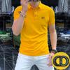 Moda a juego nueva playera polo de manga corta para hombre Algodón perla transpirable camiseta de media manga para hombre Verano 2024 guapo