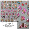 Novos adesivos para unhas de desenho animado em relevo 5D KT Hello Kitty adesivos de unha adesivos tridimensionais joias atacado