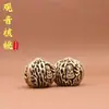 Latón Puro Sólido (Par) Adornos de Mano de Nogal Guanyin, Bolas de Fitness, Mascotas de Té para el Hogar, Adornos de Mano, Piezas Decorativas