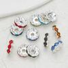 Rueda redonda con cuentas de diamantes de imitación transfronteriza, espaciador de diamantes corrugado de onda de agua, anillo de perforación DIY, accesorios de joyería calientes al por mayor