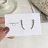 Pendientes de plata de ley, nuevos pendientes de circonita de moda, pendientes de fila de orejas súper brillantes para mujer, estilo coreano elegante, celebridad de Internet, estilo simple y frío.