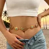Cadena de Cintura y Cadena Corporal con Relieve de Pluma Turquesa Retro Europea y Americana de Fábrica para Mujer Estilo Étnico Bohemio Venta al por Mayor