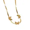 Pulsera Plana Retro de Mariposa de Amor Transfronteriza Europea y Americana Oro para Mujer Diseño de Personalidad Pulsera de Acero de Titanio Conjunto Alto Sentido