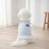 Falda de Encaje con Cordones de Cereza, Falda a Cuadros de Moda, Falda de Encaje con Estampado de Frutas Linda, Ropa Transpirable para Mascotas para Primavera y Verano