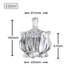 Tarro de Dulces Estilo Europeo, Tarro de Almacenamiento de Vidrio, Azucarero con Rayas Verticales, Caja de Almacenamiento de Joyas con Forma de Yurta, Bol de Cristal Transparente para Desmagnetización