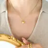 Mini Collar para Clavícula de Acero de Titanio con Forma de Corazón, Material que Conserva el Color, Disponible para Dropshipping P242, Estilo de Nicho de Alta Gama, No se Desvanece