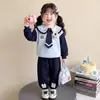 Conjunto Estilo Academia para Niñas Estilo Primavera y Otoño 2026 Nuevo Sudadera de Conejito para Bebé Niña Ropa de Otoño Conjunto de Dos Piezas con Solapa para Niños