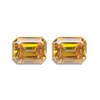 Corte esmeralda y chapado en amarillo 0.5-5 quilates Moissanita piedra desnuda anillo femenino de 18K incrustado con piedra principal con certificado talla de anillo