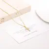 Amazon Moda Colgante de Cruz de Circonita Cúbica Cadena para Clavícula Colgante de Cruz de Circonita de 18 Quilates Collar de Cadena Prensada