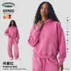 Sudadera con Capucha CXK para Hombre, Pesada 390G, Estilo Americano Vintage de Moda, con Forro Polar, Lavada y Desgastada, con Puño Plegado y Mangas de Guadaña