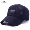 Boné de Beisebol Respirável de Tela Novo de Verão Proteção Solar Chapéu Masculino Esportes ao Ar Livre Viagem Simples Boné com Aba