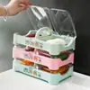 Caja Creativa para Jabón de Lavandería de Doble Compartimento con Tapa, Jabonera con Drenaje, Jabonera para Dormitorio de Estudiantes, Suministros de Viaje