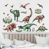 Adesivos de Parede de Dinossauro de Desenho Animado para Quarto de Crianças Decoração de Casa Sala de Estar Entrada Quarto Pintura Autoadesiva Removível Pvc