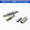 Conector sin soldadura macho y hembra Adaptador de corriente CC Enchufe tipo diapasón 5.5*2.1/2.5*14mm Metálico Monitoreo BNC