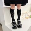Calcetines de Verano para Niñas, Malla Transpirable Fina, Lunares, Medias con Borde de Oreja de Madera, Calcetines de Baile para Niñas, Calcetines Dulces de Princesa