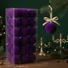 Ventas Directas de Fábrica Lanrun Juego de 36 Piezas de Bolas Navideñas de Color Sólido Afelpadas de 4 cm en Caja de PVC, Múltiples Colores Disponibles, Adornos para Árbol de Navidad