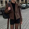 ZA moda europea y americana transfronteriza, bestseller de AliExpress, abrigo versátil de corte holgado con solapas de doble botonadura, de estilo chic y elegante