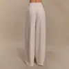 Calças femininas largas, casuais, de corte reto, luxo leve, de alta qualidade, com caimento em A, cintura alta, casuais, de perna larga, adequadas para baixinhas