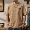Roupas Masculinas Xintang 2026 Verão Nova Camiseta Manga Curta Pesada com Aspecto Lavado para Homens, Atacado Disponível