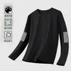[Envio Rápido] Camiseta Masculina de Manga Longa, Roupa Íntima Masculina de Outono, Corte Amplo, Camada Base Elástica, Camiseta Masculina Estampada