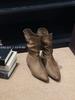 Botines Cortos Retro de Terciopelo de Oveja con Punta Fina para Mujer 2025 Otoño Nueva Moda Más Fáciles de Combinar Ligeros de Tacón Bajo Botas de Moda Casual Tendencia