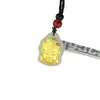 Colar com Cabeça de Buda de Jade Incrustada com Ouro Pingente de Cabeça de Buda Estátua de Buda Retrô Tendência Nacional Pingente para Homens e Mulheres Tráfego de Fonte Viva