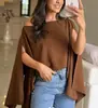 Transfronterizo 2025 Amazon Comercio Exterior Europeo y Americano Mujer Casual Hombro Caído Manga Murciélago Elegante Color Sólido Top
