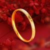 O Mesmo Modelo Popular da Loja Gold: Aspirador Cobre Banhado a Ouro 24K Trevo de Quatro Folhas Ouro de Areia CNC Textura Gelo Brilhante Anel Liso Pulseira