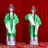 Disfraz de ópera femenino Hua Dan Ópera de Pekín traje antiguo Ópera Yue estilo chino ropa de actuación cabeza bordado fino en oro corona de fénix rosa rojo maduro