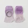 Calcetines de Yoga Abiertos para Mujer, Calcetines Antideslizantes de Cinco Dedos en Color Degradado, Calcetines sin Talón para Pilates y Fitness, Calcetines Específicos para Deportes de Interior