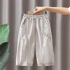 0992 Calça de Verão Infantil 2026 Nova Estilosa Bebê Solta Ar Condicionado Meninos Estilo Verão Punho Elástico Repelente de Mosquitos Calça Longa