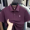 Camisa Polo de Algodão Puro de Manga Curta para Homens 2026 Verão Novo Estilo de Moda Gola Lapela Pônei Bordado Logo Pique Camiseta Respirável para Homens